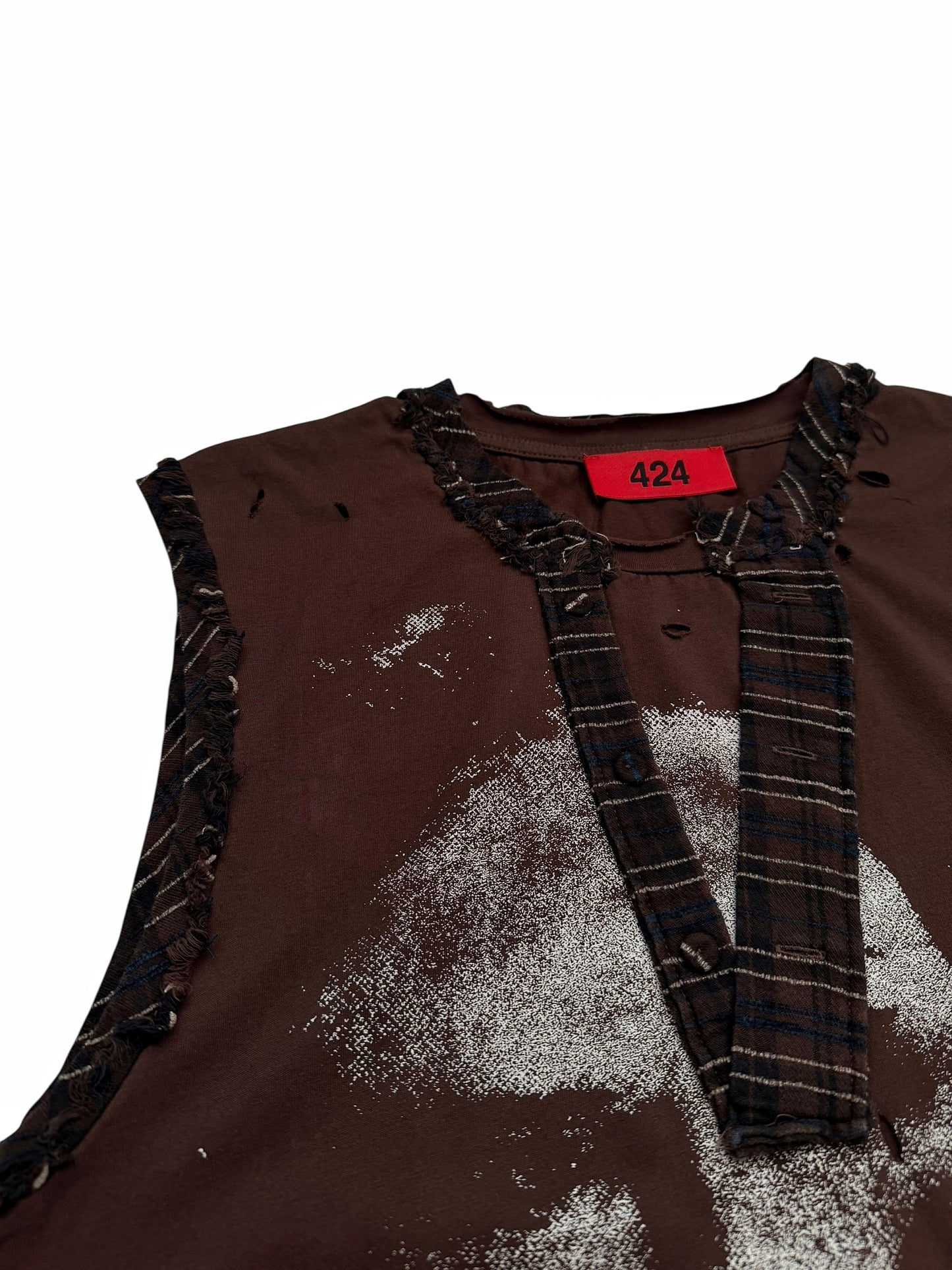 Dracula Print Vintage Distressed Layered Tank Tee