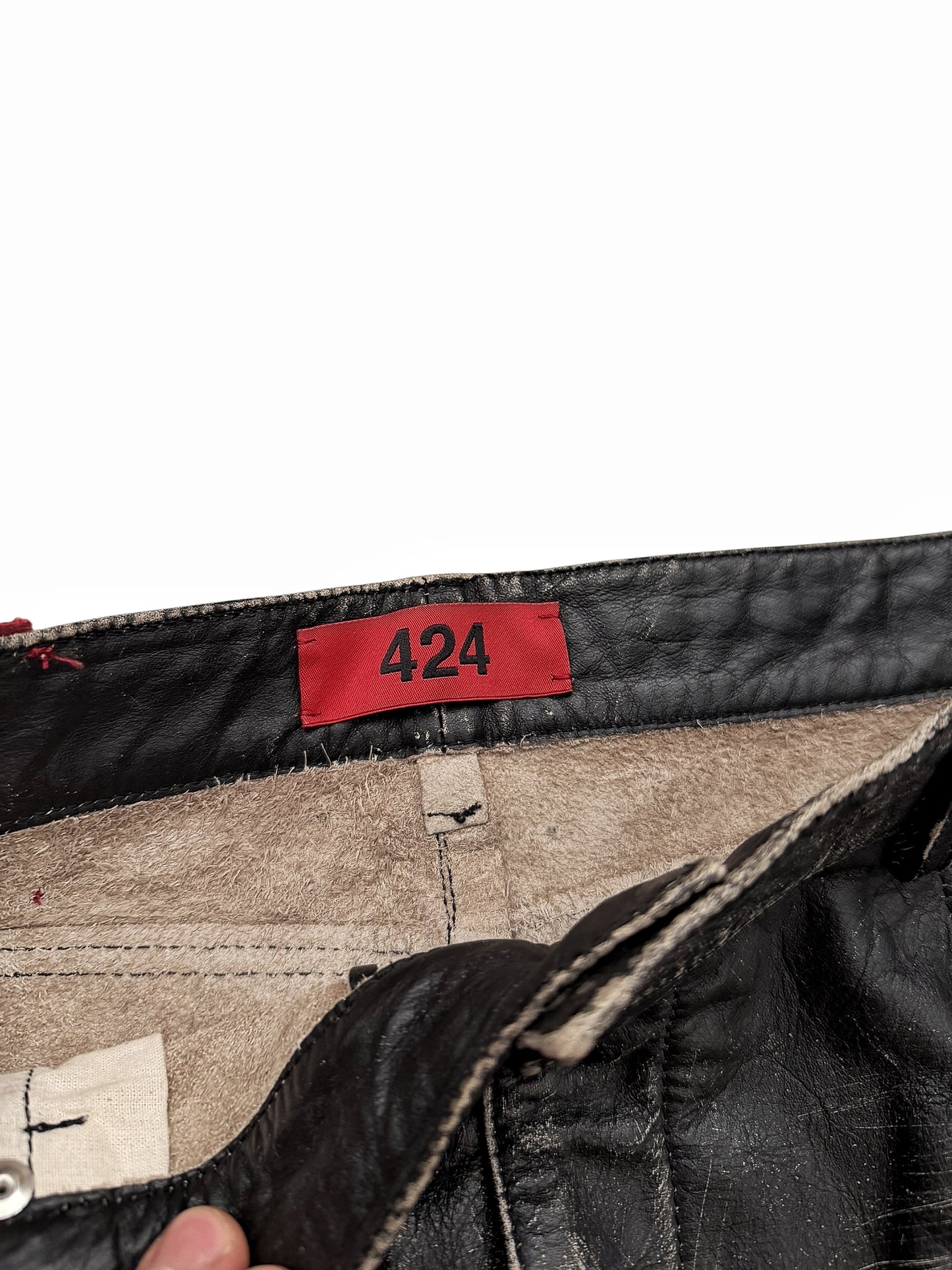 5 Pocket Rub Off Distressed Leather (Jeans)