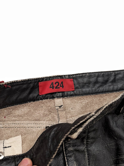 5 Pocket Rub Off Distressed Leather (Jeans)