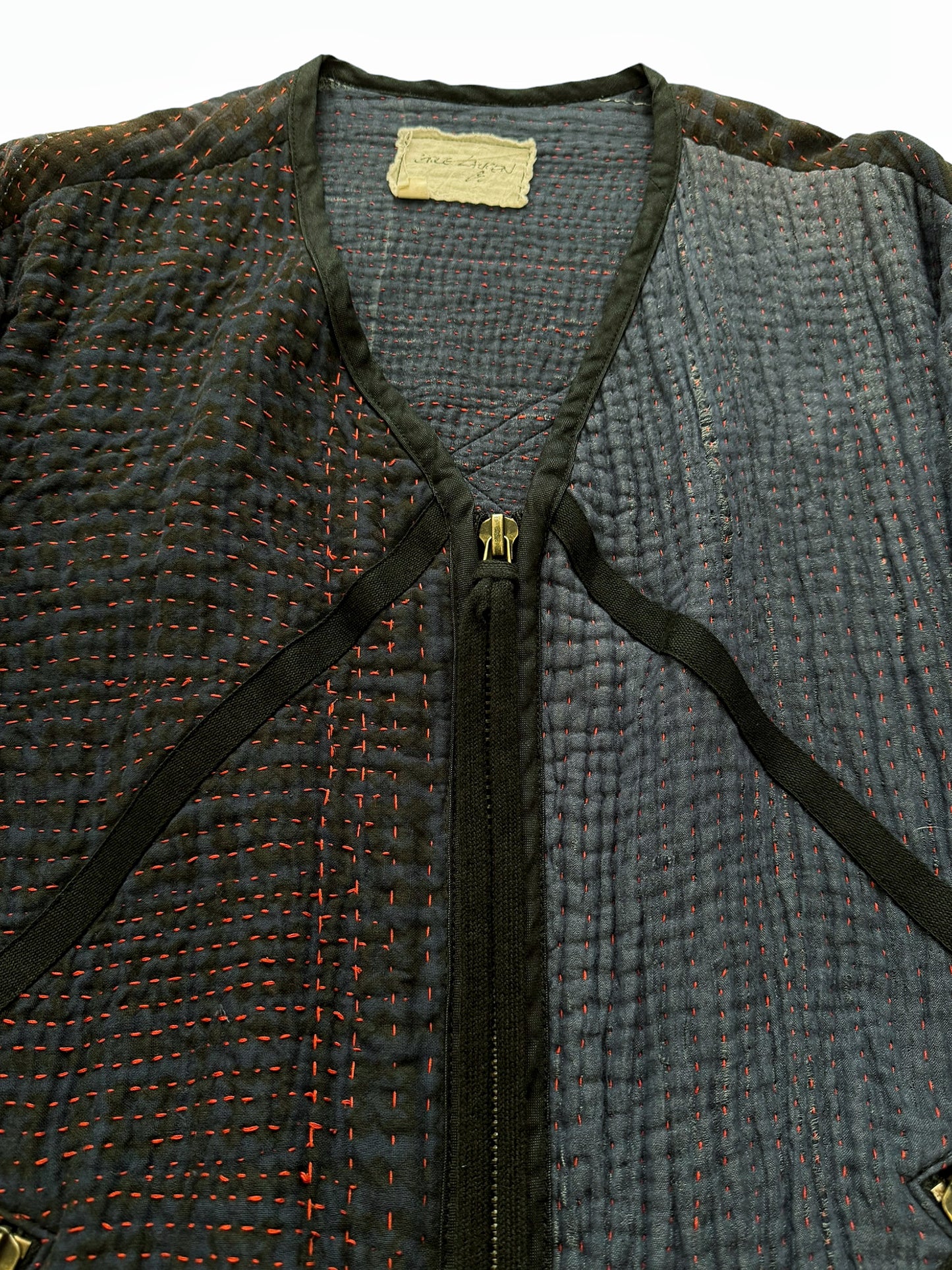 1/1 Kantha Boro Sashiko Patchwork Modern Flight Cargo Jacket