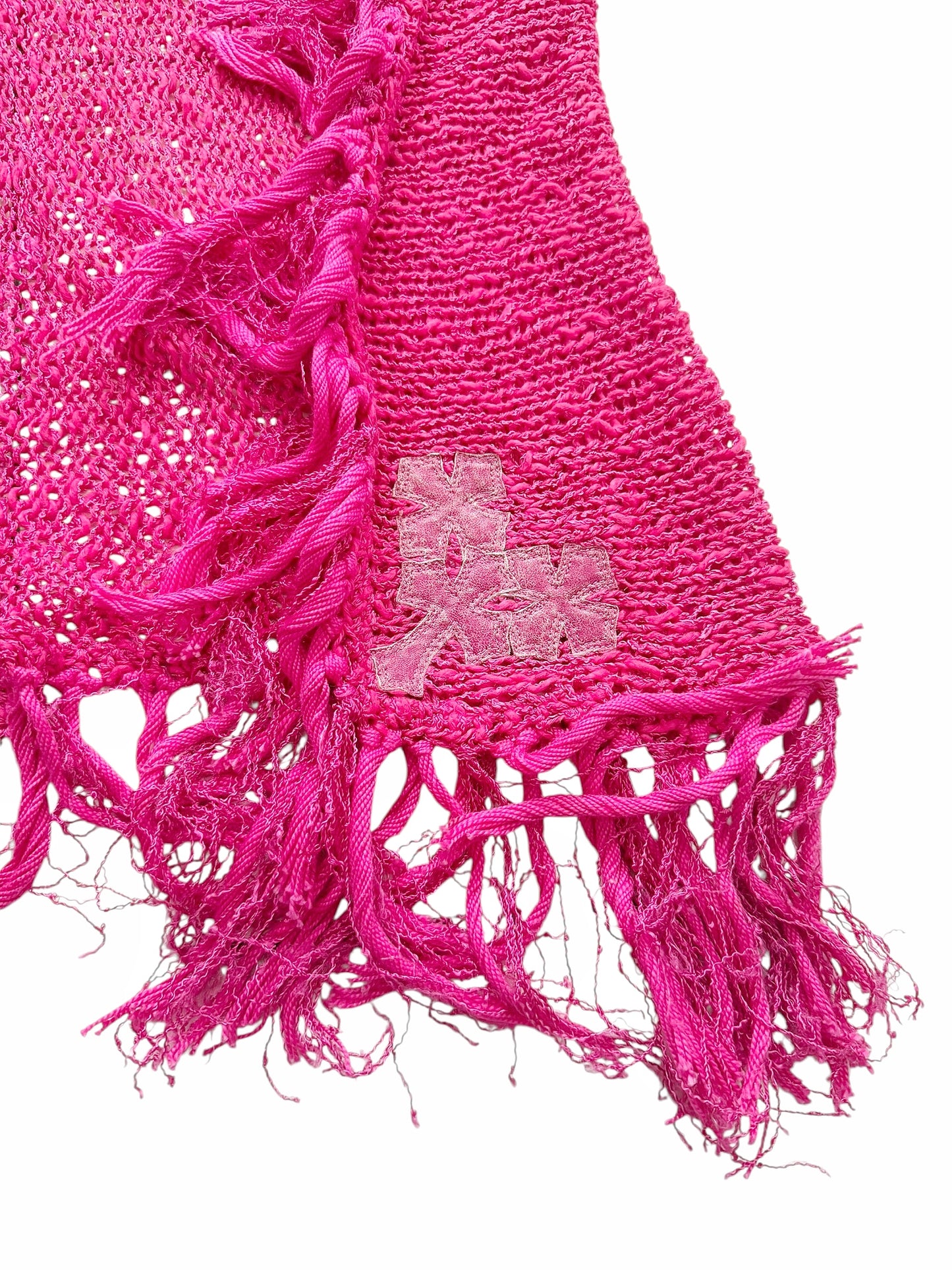 6 Cross Pink Knit Shawl/Cape Scarf