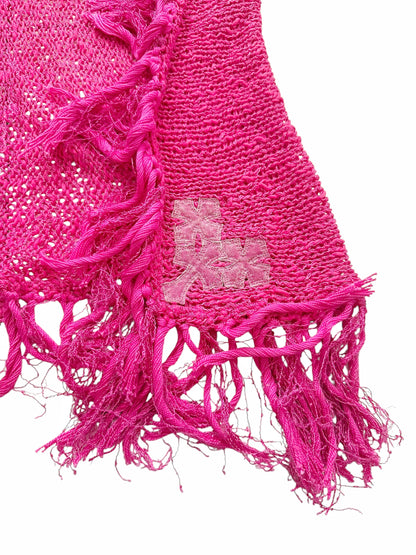 6 Cross Pink Knit Shawl/Cape Scarf