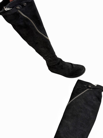 Limo Reverse Leather Knee High Tornado Creeper Boot