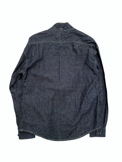 Khaki Blue Denim Kimono Shirt