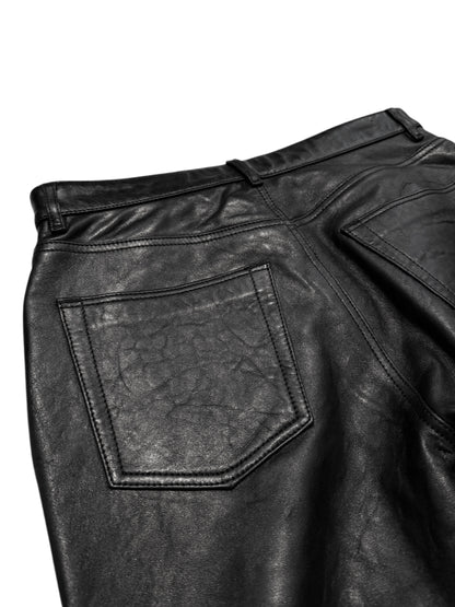 Pocket Detail Heavy Leather Flare Bootcut Pant