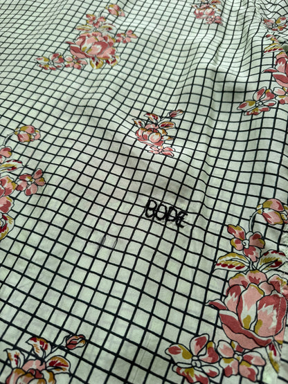 Silk Floral Plaid Shirt