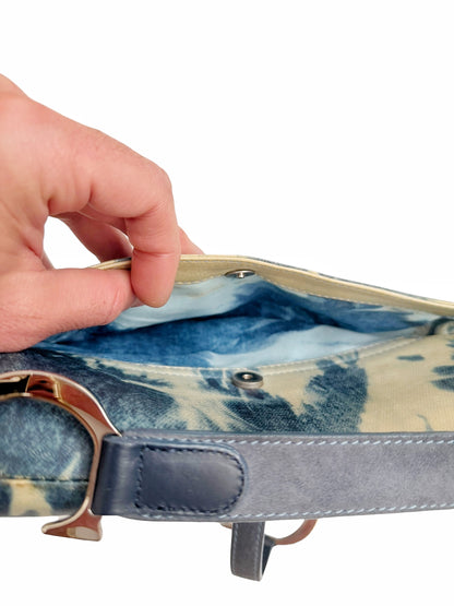 2000’s Galliano Tie Dye “Denim” Leather Saddle Bag