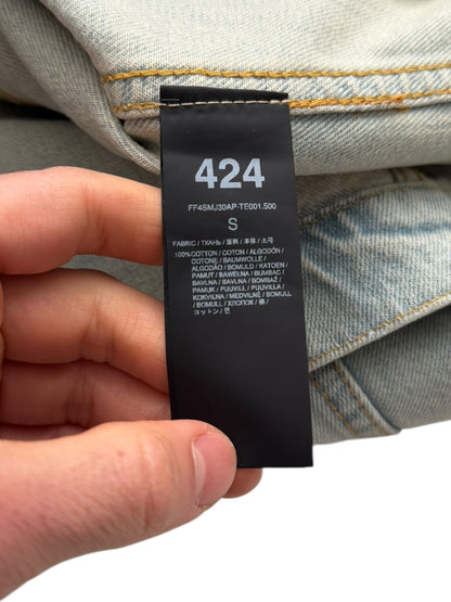 Denim Pleated Trucker Jacket