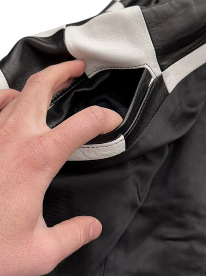 SS14 Checkerboard Patchwork L01 Lambskin Motorcycle Jacket