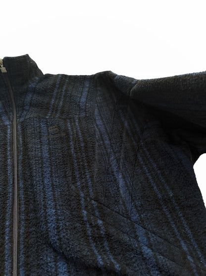 Wool Fleece Plaid Track Jacket