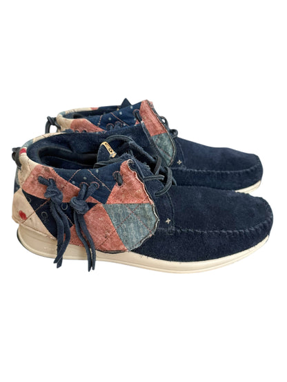 FBT Blue Geo Suede Boro Patchwork