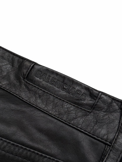 Leather Straight 5-Pocket Pant