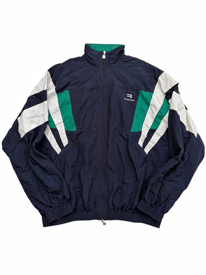Sporty B Paneled Oversized Track Windbreaker Jacket