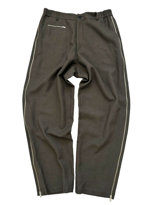 Green Wool Zip Pant