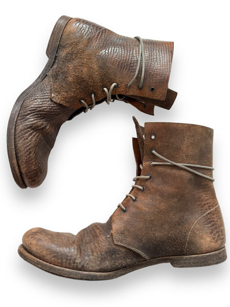 Reverse Horse Leather Lace Boots