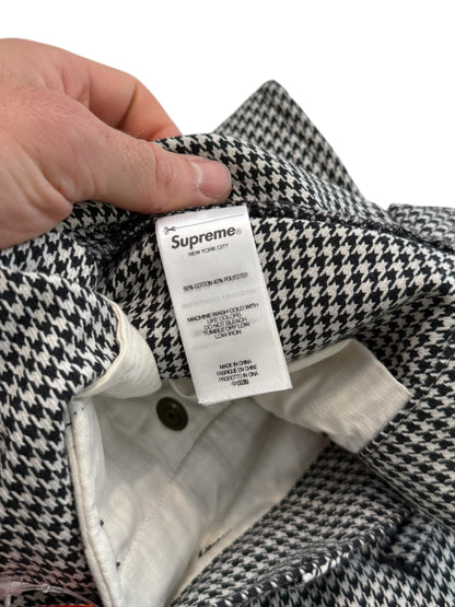 White Houndstooth Work Pant