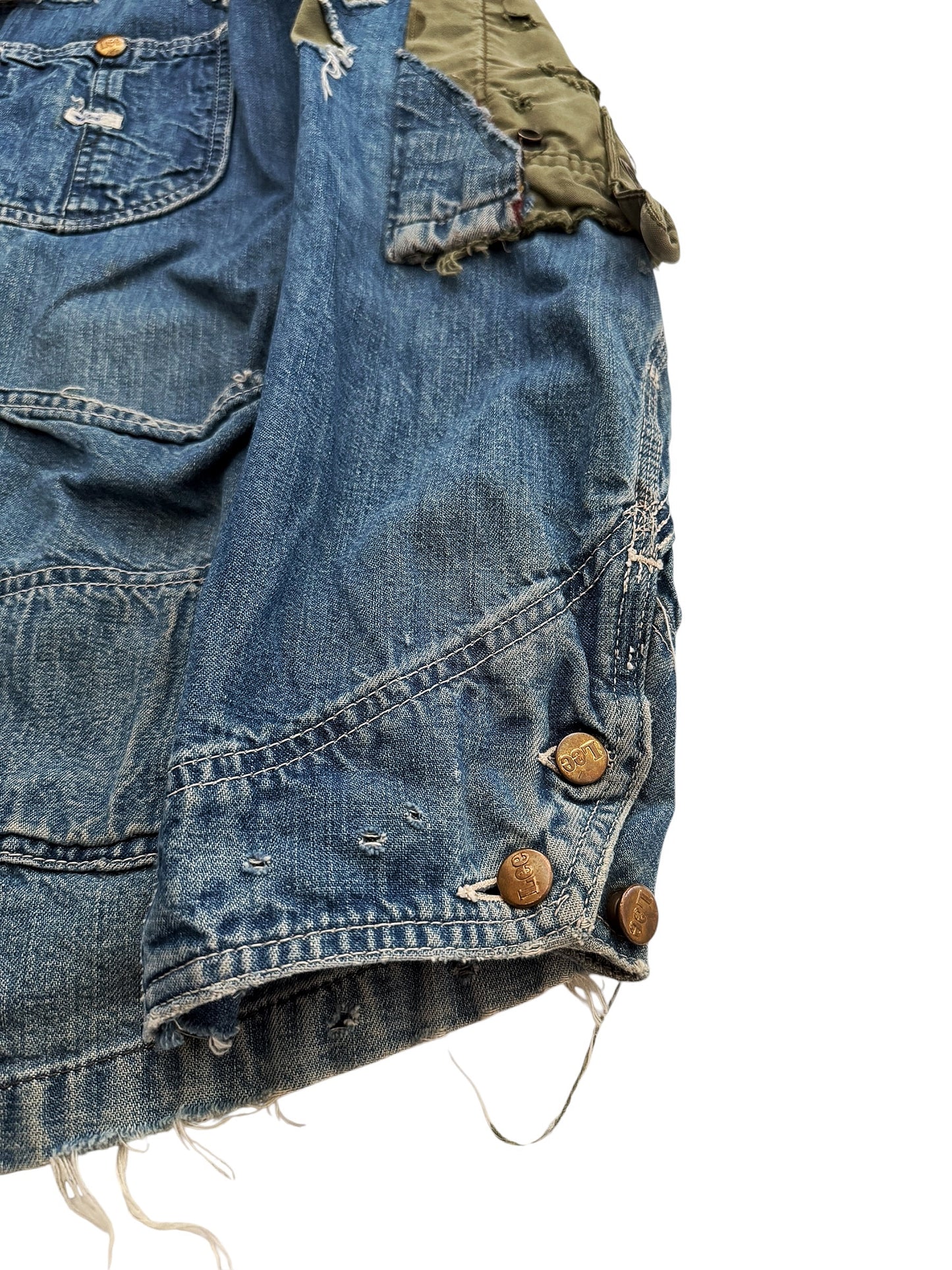2014 Duffle Lee Denim Split Army Jacket Coat