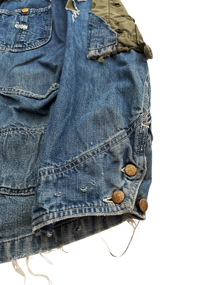 2014 Duffle Lee Denim Split Army Jacket Coat