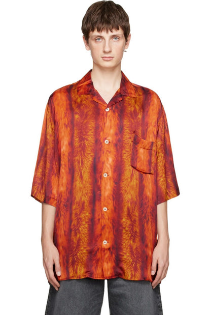 Viscose Oversized Flame Fur Shirt