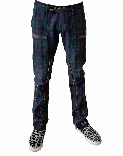 AW11 Punk Tartan Zip Bondage Pant