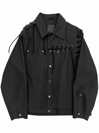 Laced Rope Paneled Work Jacket