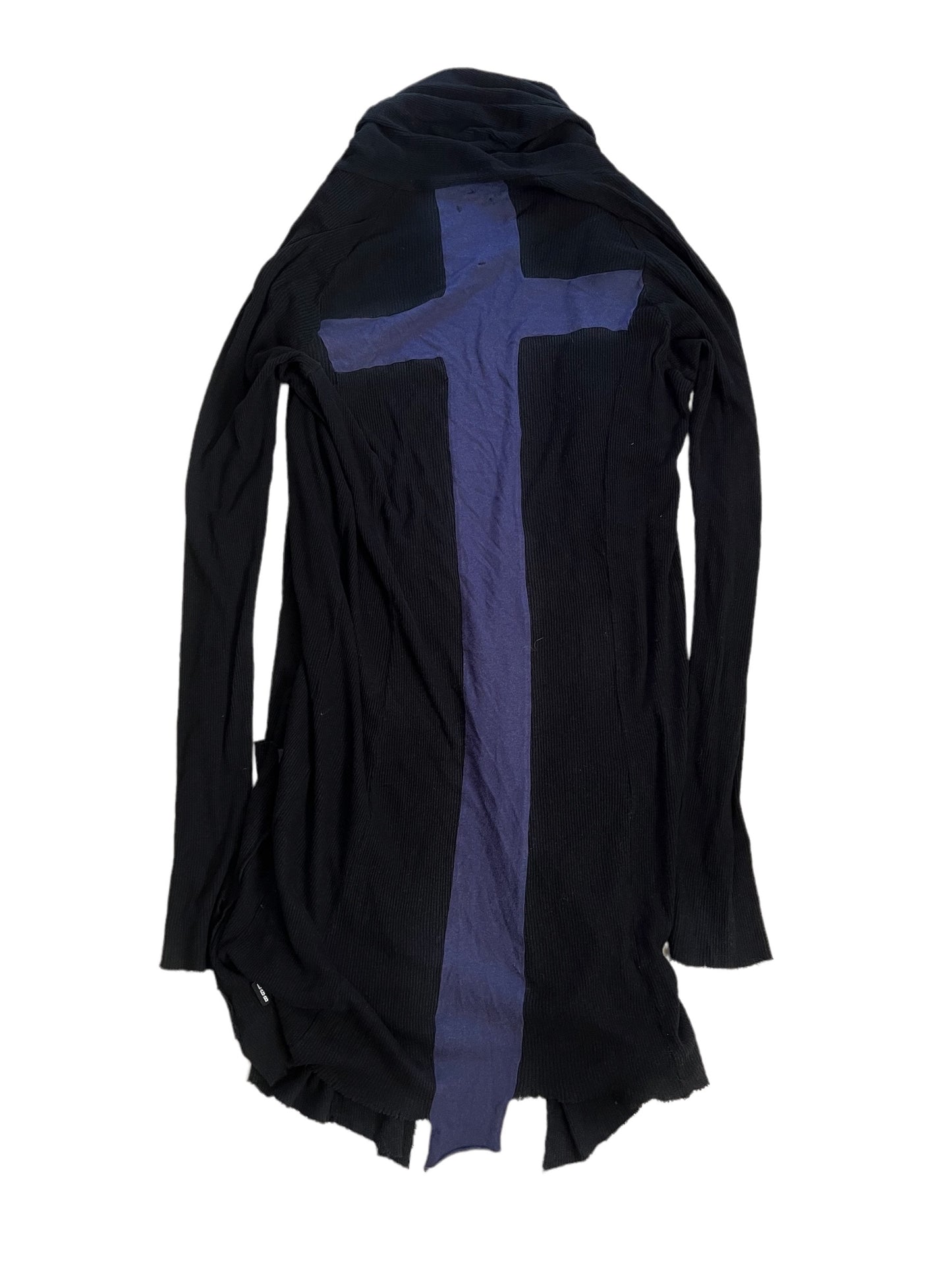 Cross Cardigan Ribbed Cloak