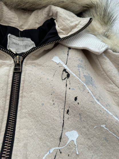 Sample Paint Splattered Canvas Puffer Parka