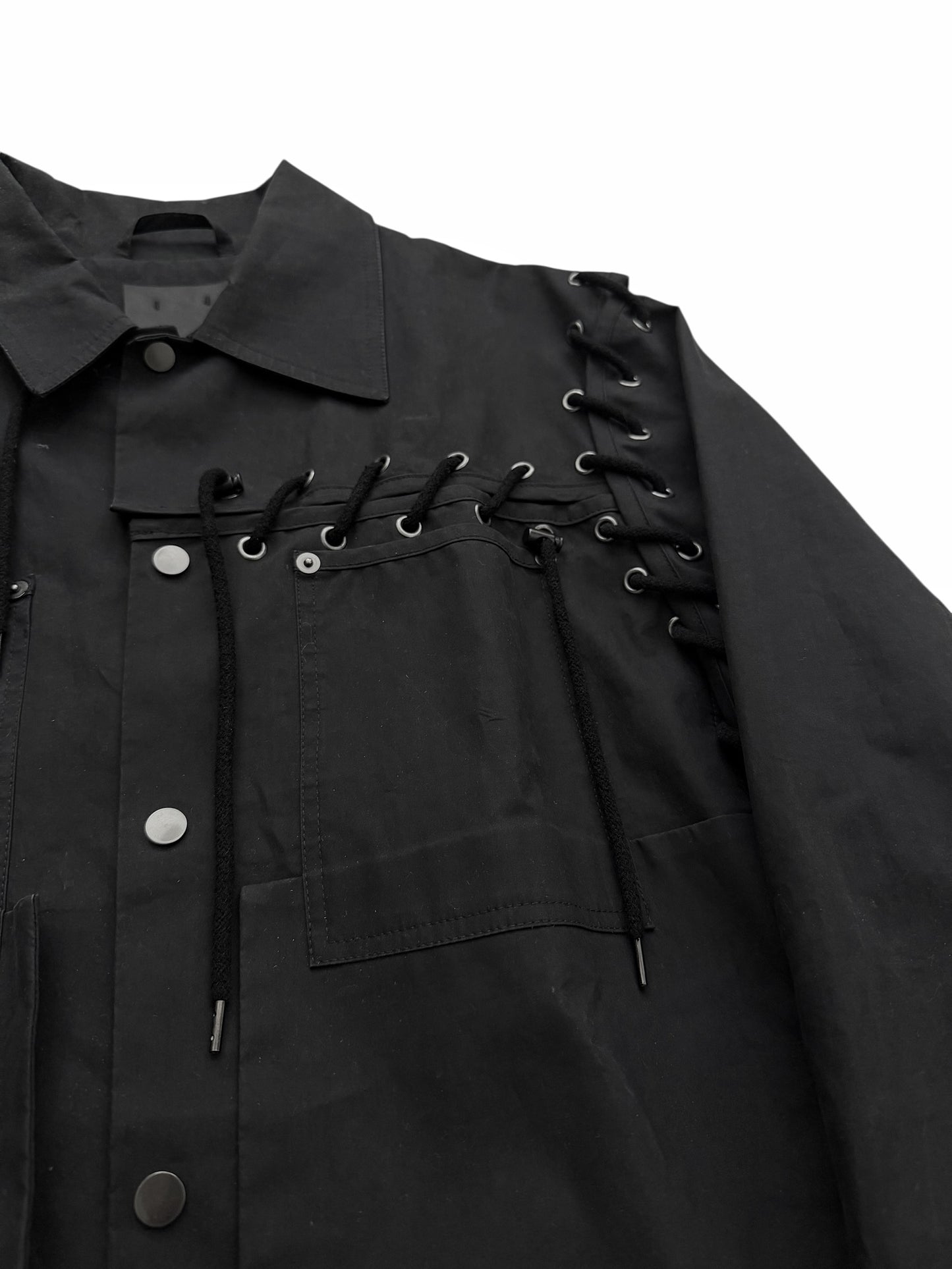 Drawstring Woven Work Jacket