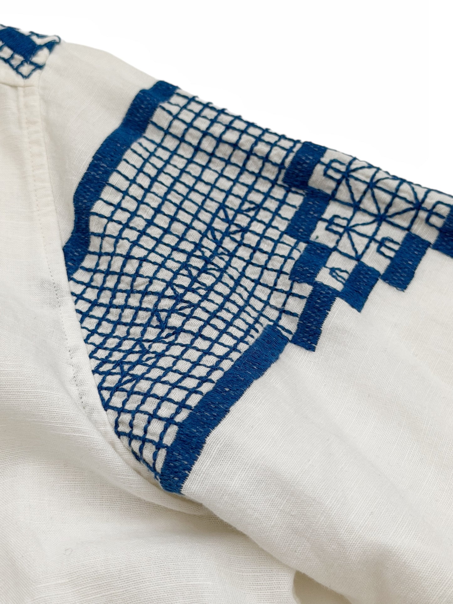Blue Mosaic Linen Shirt