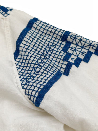 Blue Mosaic Linen Shirt