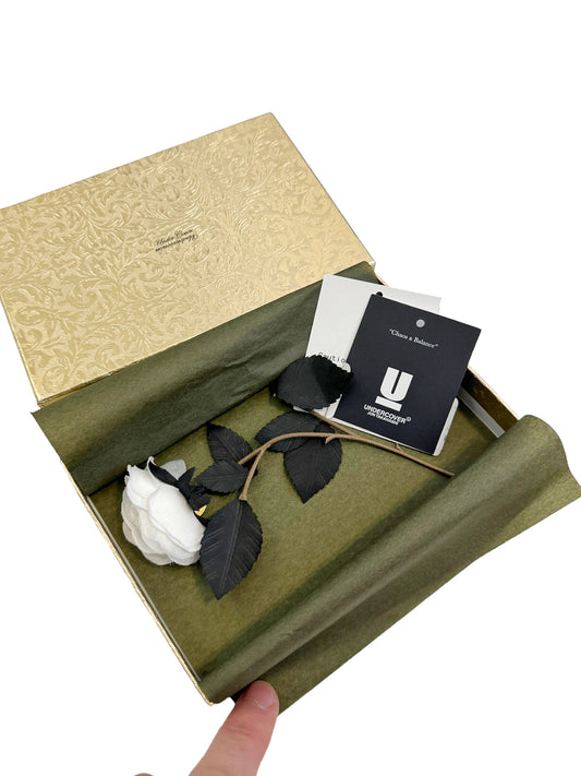 Silk Flower Brooch Pin (White)