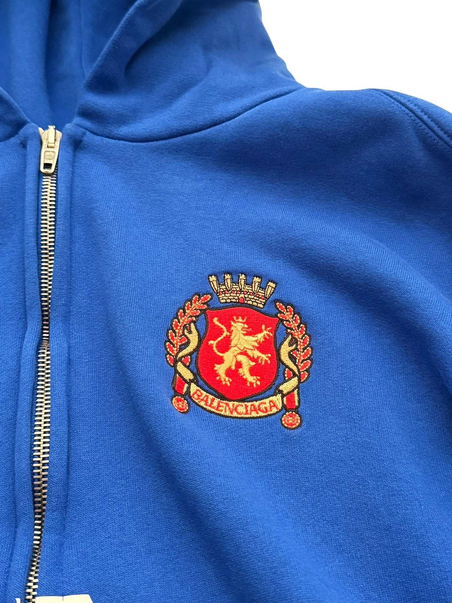 Soccer Crest Football Logo Hoodie Blue