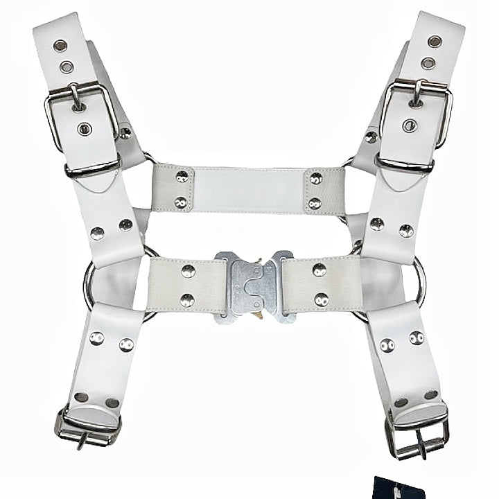 Bondage Chest Harness Leather White