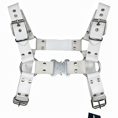Bondage Chest Harness Leather White