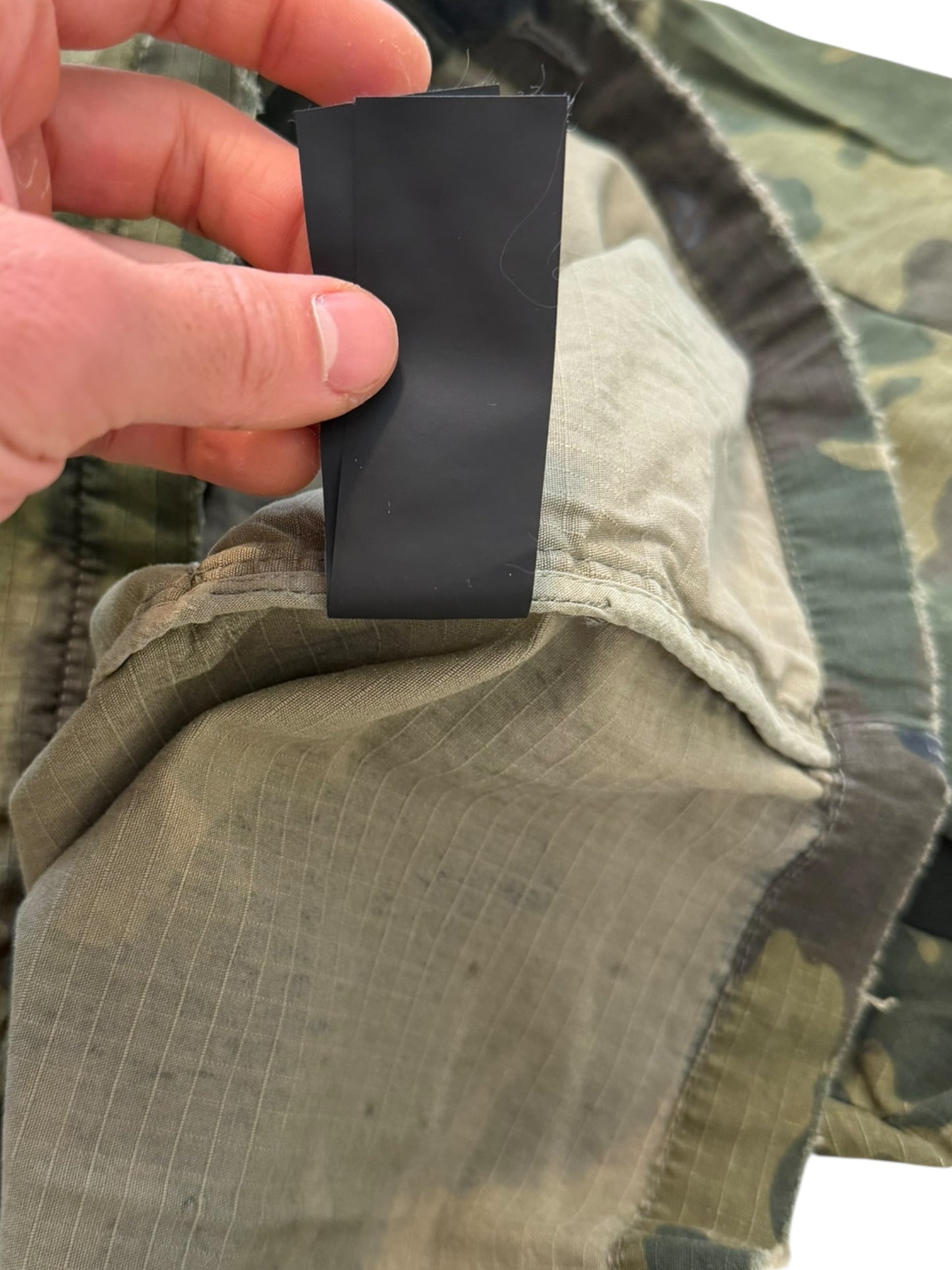 Distressed Cropped Camo Anorak Parka Jacket