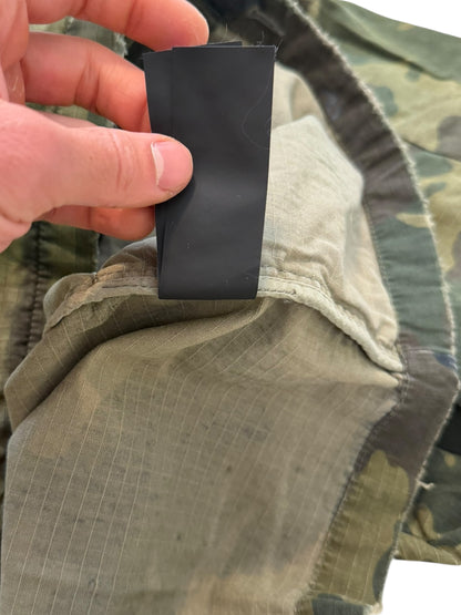 Distressed Cropped Camo Anorak Parka Jacket