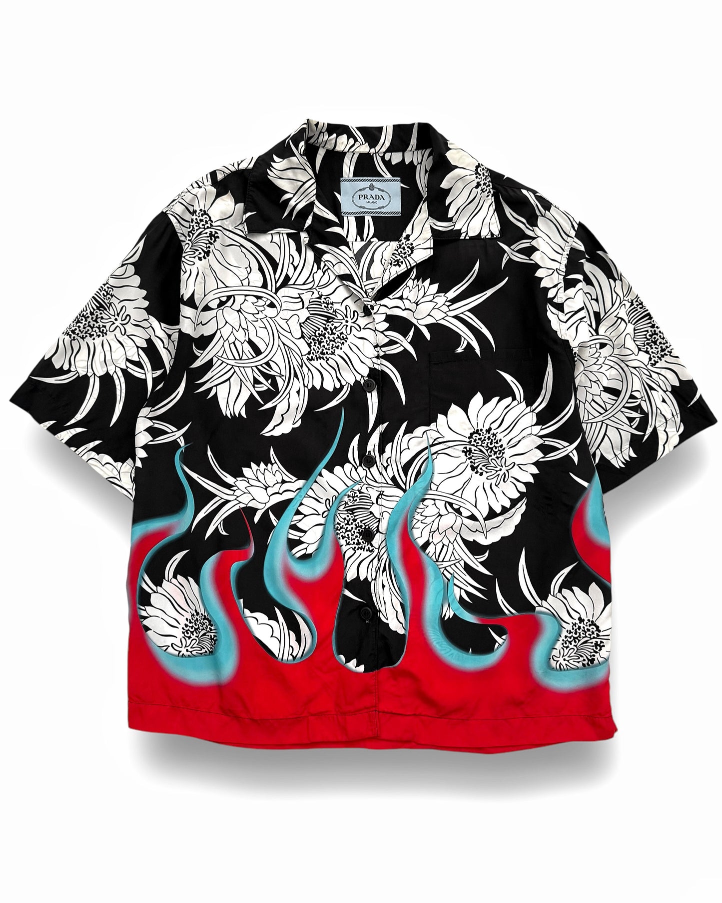 2018 Sample Viscose Flame Hawaiian Camp Shirt