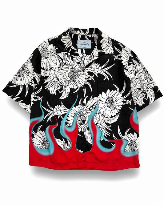 2018 Sample Viscose Flame Hawaiian Camp Shirt