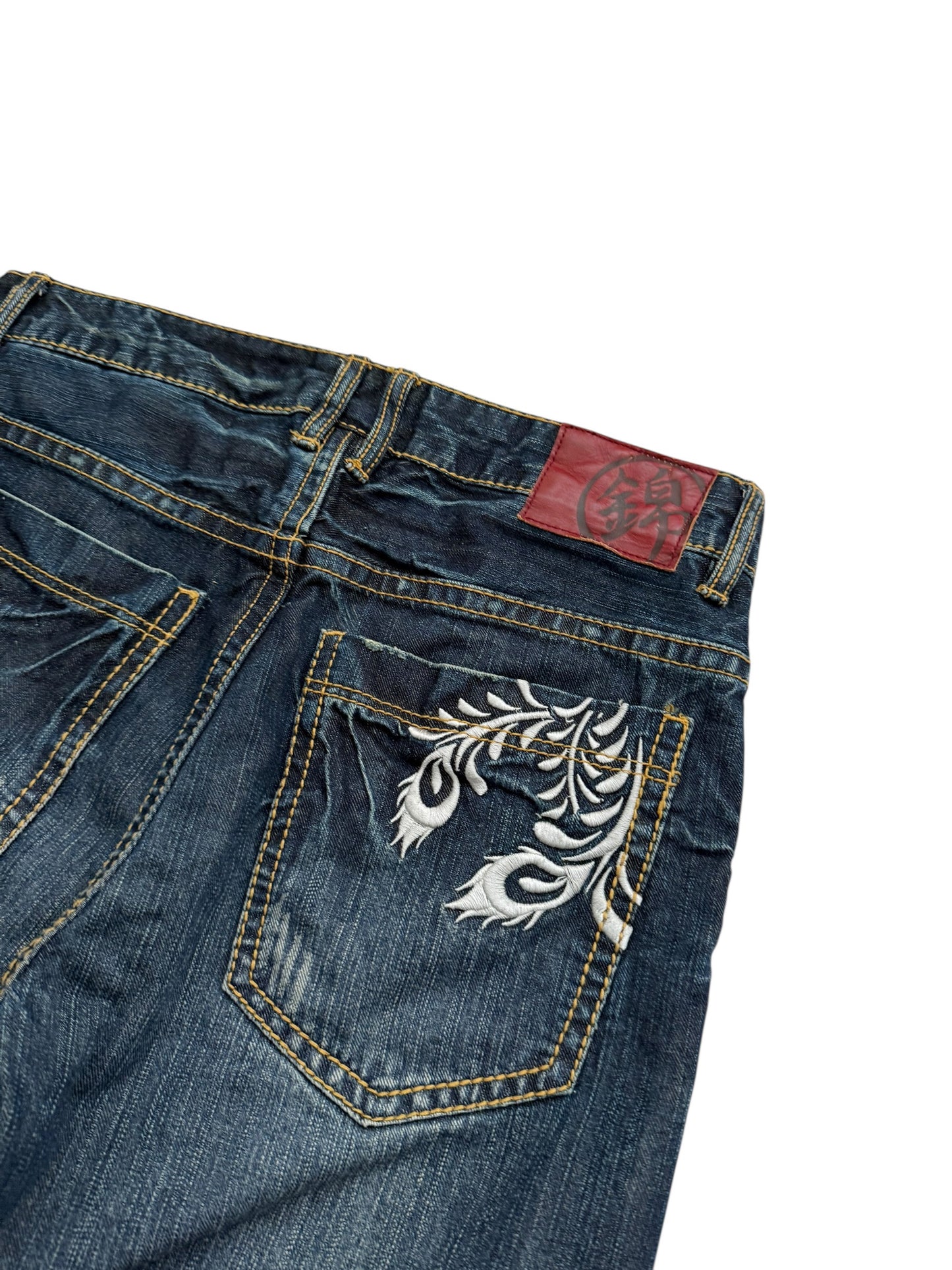 Heavy Embroidered Whisker Denim