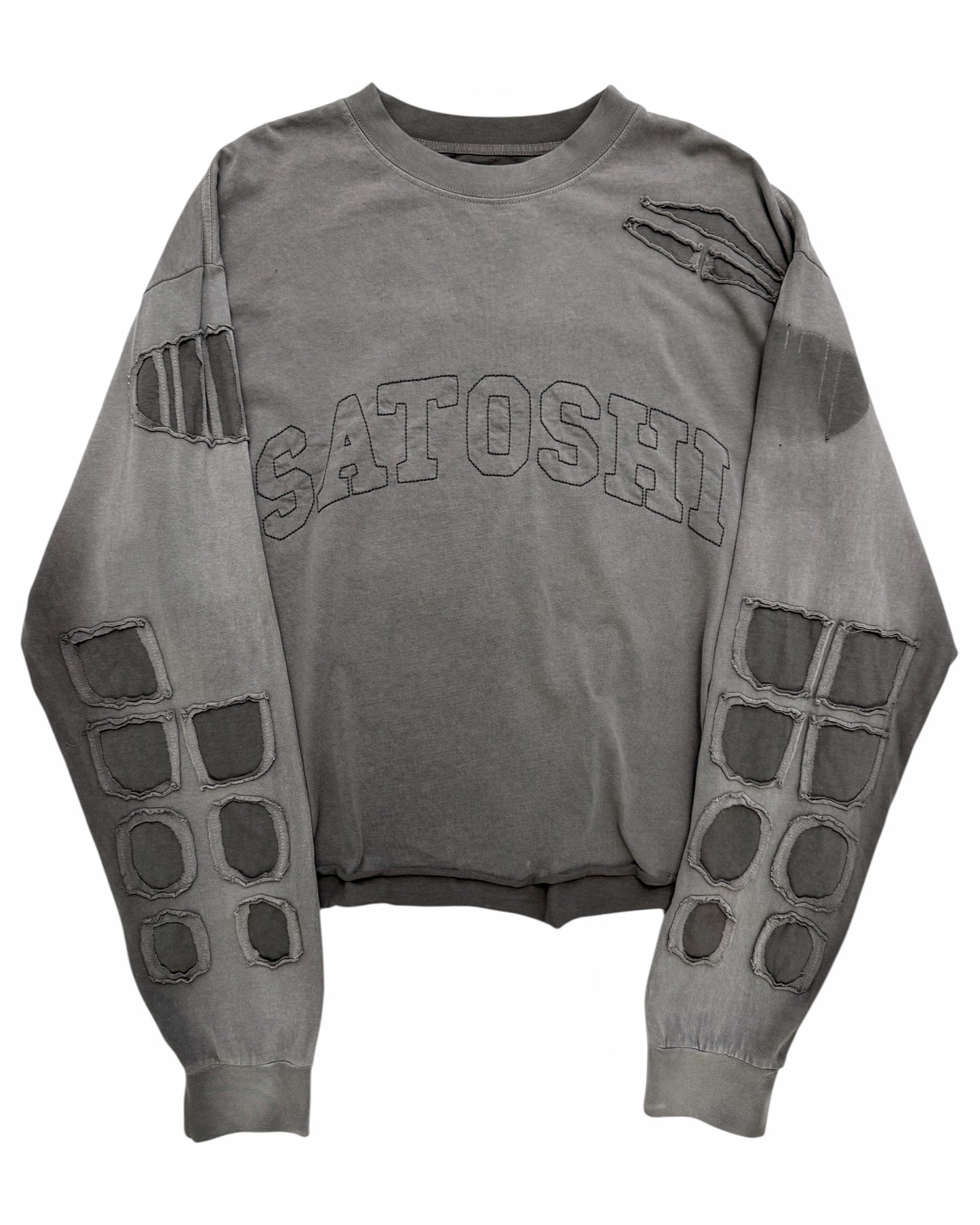 Oversized Washed Distressed Collegiate Longsleeve