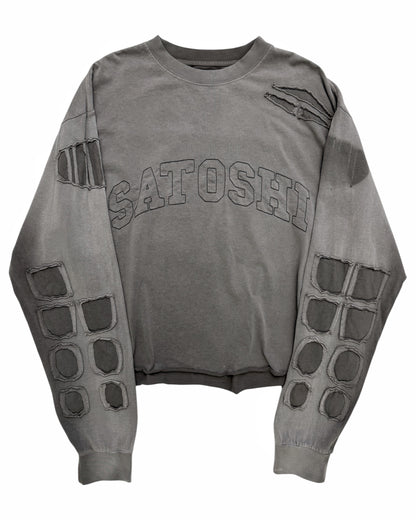 Oversized Washed Distressed Collegiate Longsleeve