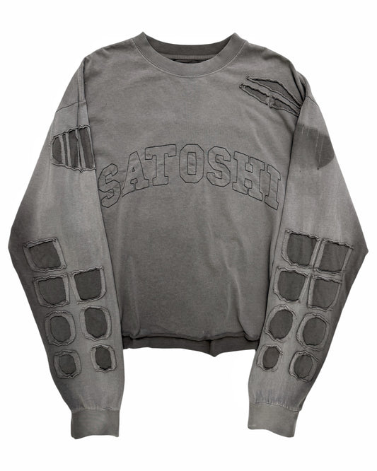 Oversized Washed Distressed Collegiate Longsleeve