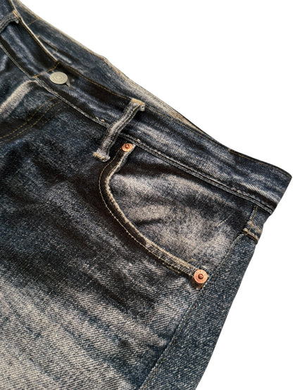 Trompe L’oeil Printed Baggy Belted Denim