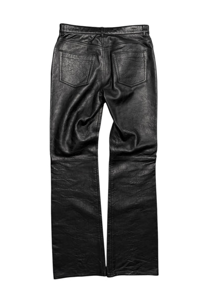 Pocket Detail Heavy Leather Flare Bootcut Pant