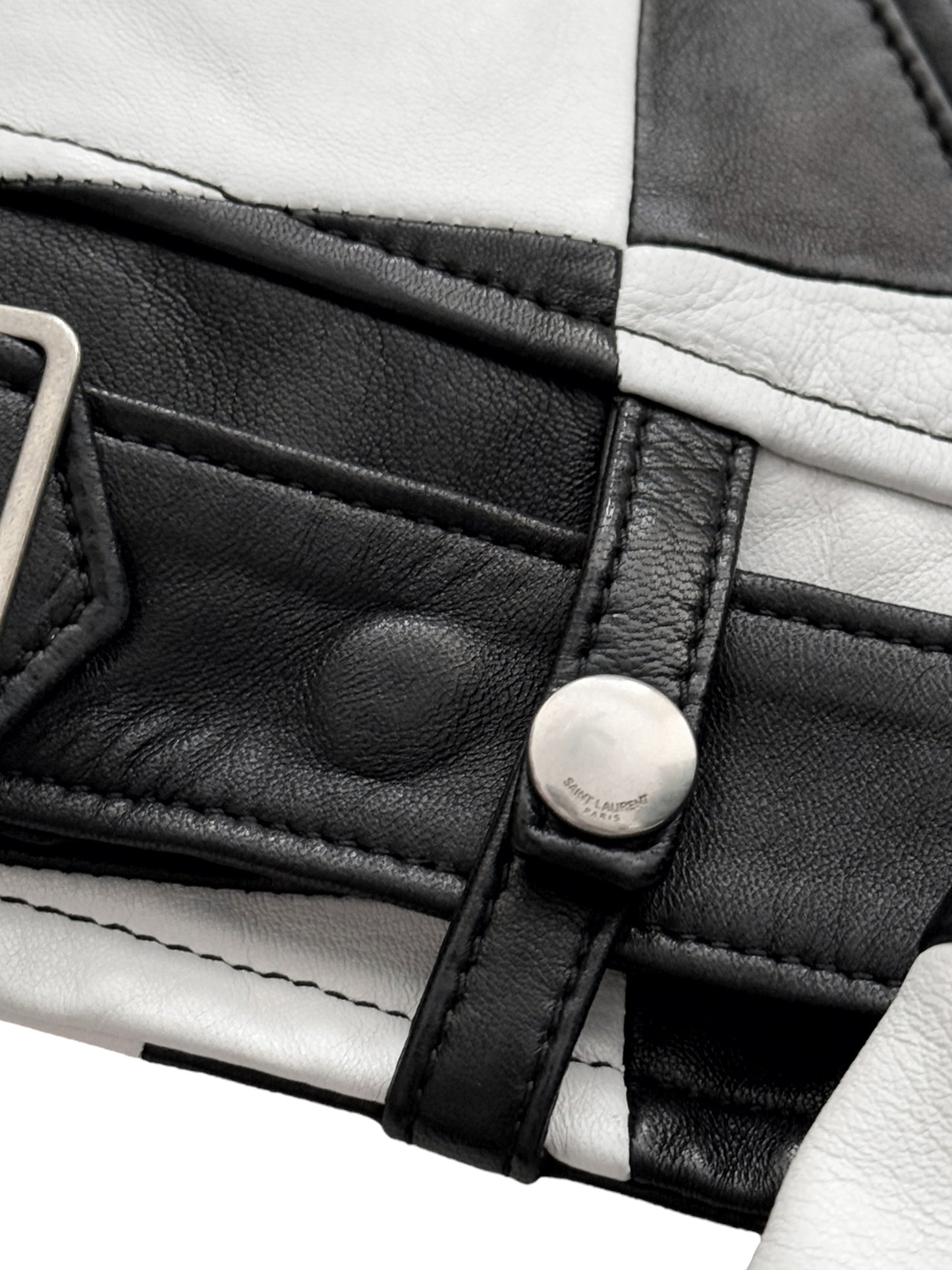 SS14 Checkerboard Patchwork L01 Lambskin Motorcycle Jacket