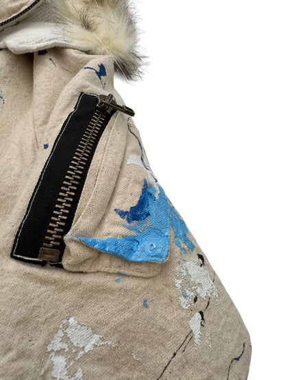 Sample Paint Splattered Canvas Puffer Parka