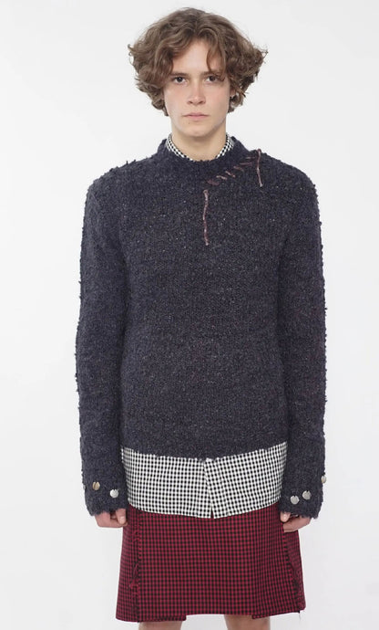 Hankford Fuzzy Boucle Wool Crewneck