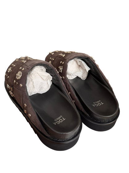 Metal Embellished Padded Mule