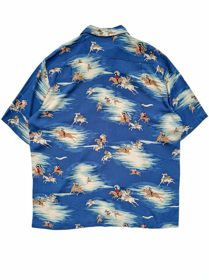 Rayon Blue Kamikaze Aloha Shirt