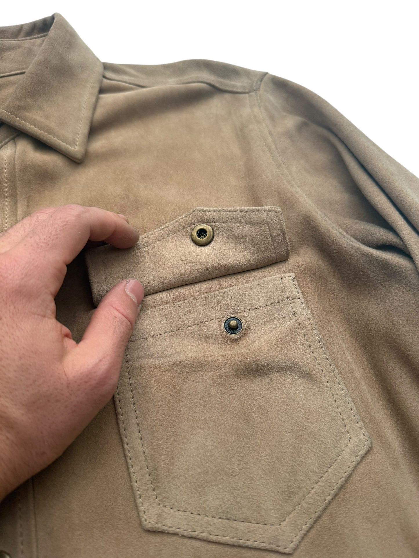 Goatskin Leather Shirt Jacket